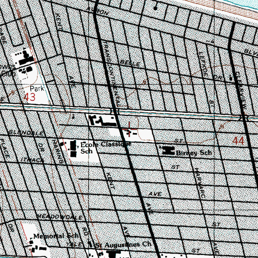 Topographic Map of John Calvin Presbyterian Church, LA