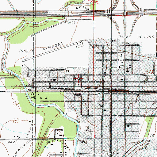 Topographic Map of Jones United Methodist Church, LA