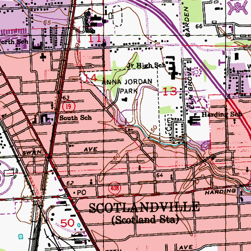 Topographic Map of Jordan Stone Baptist Church, LA