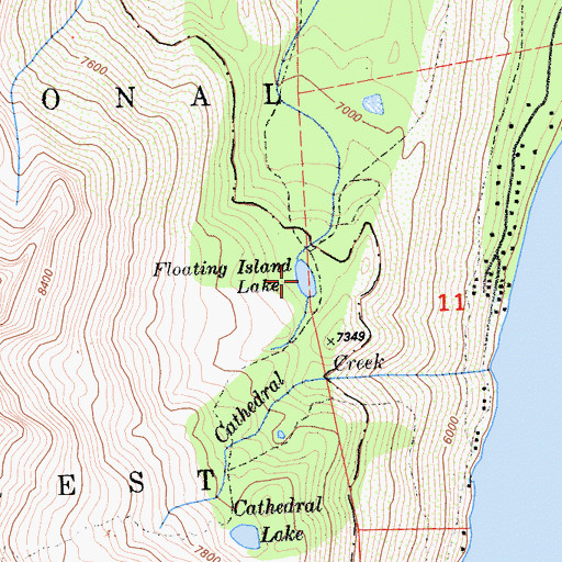Topographic Map of Floating Island Lake, CA