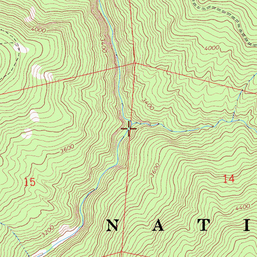 Topographic Map of Flood Creek, CA