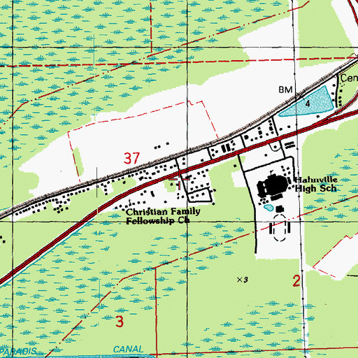 Topographic Map of King Jesus Ministries, LA