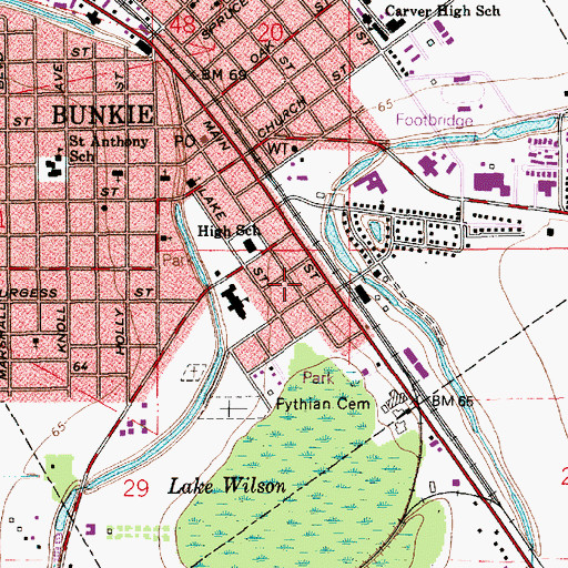 Topographic Map of Kingdom Hall of Jehovahs Witnesses, LA
