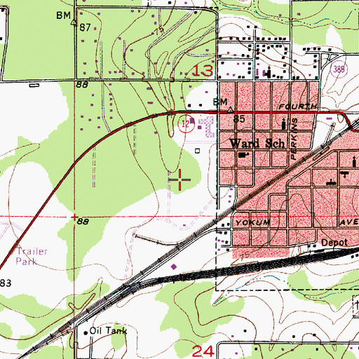 Topographic Map of Kingdom Hall of Jehovahs Witnesses, LA