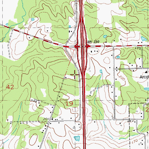 Topographic Map of Kingdom Hall of Jehovahs Witnesses, LA