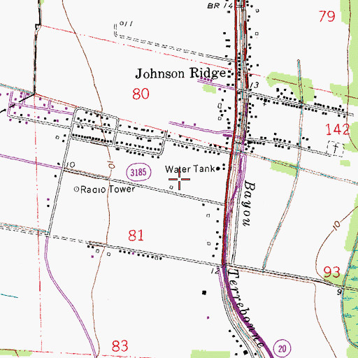 Topographic Map of Kingdom Hall of Jehovahs Witnesses, LA