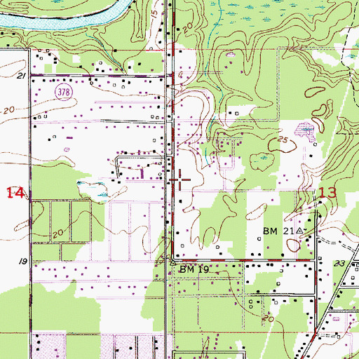 Topographic Map of Kingdom Hall of Jehovahs Witnesses, LA
