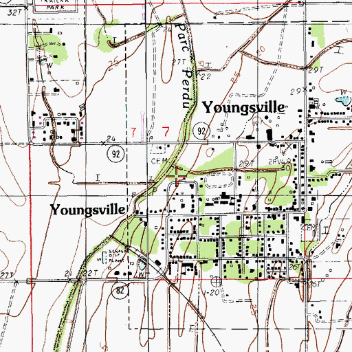 Topographic Map of Kingdom Hall of Jehovahs Witnesses, LA
