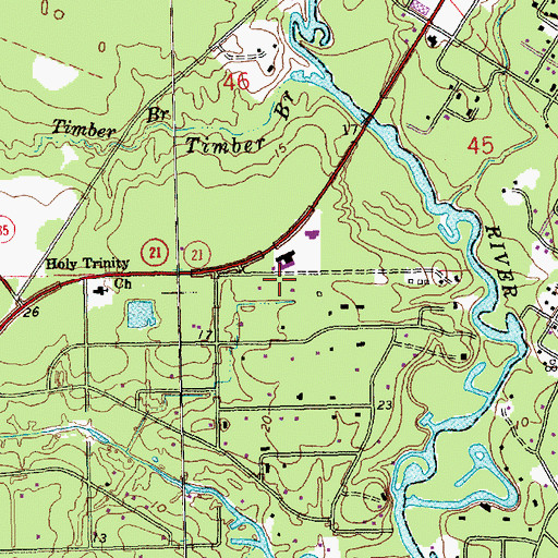 Topographic Map of Kingdom Hall of Jehovahs Witnesses, LA