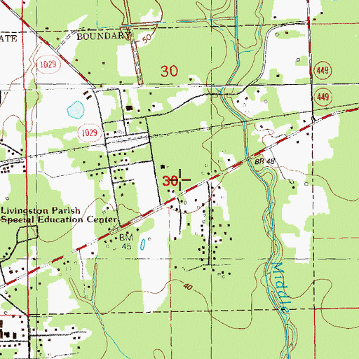 Topographic Map of Kingdom Hall of Jehovahs Witnesses, LA