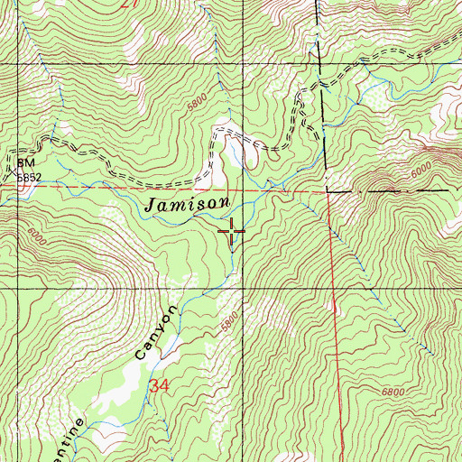 Topographic Map of Florentine Canyon, CA
