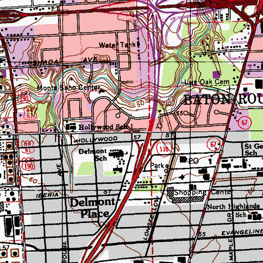 Topographic Map of King's Children Full Gospel Church, LA