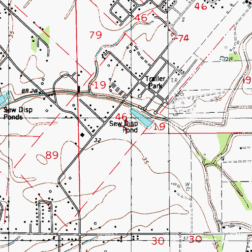 Topographic Map of Lafayette Vineyard Church, LA