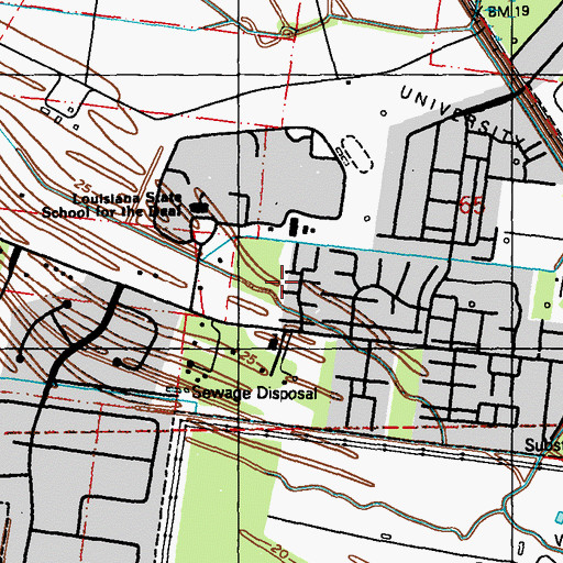 Topographic Map of Liberty Deaf Church, LA