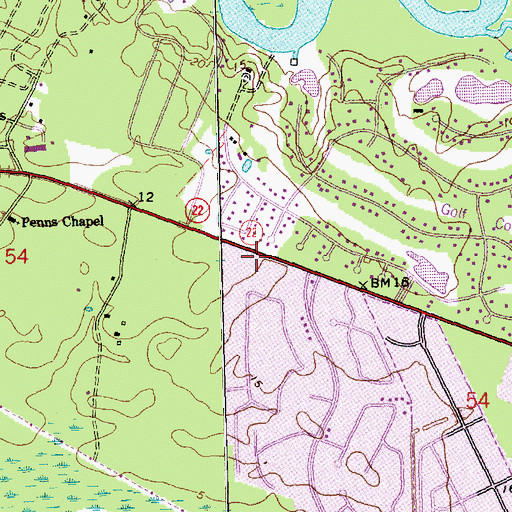 Topographic Map of Life Church, LA