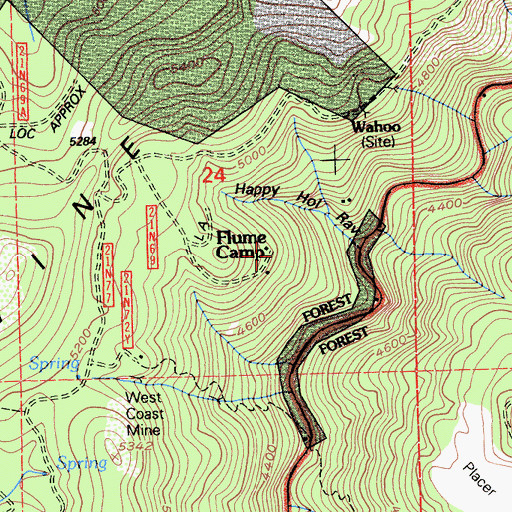 Topographic Map of Flume Camp, CA