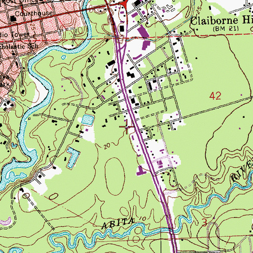 Topographic Map of Lighthouse Church, LA