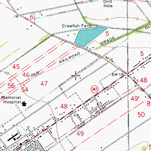 Topographic Map of Lighthouse of Living Waters Church, LA