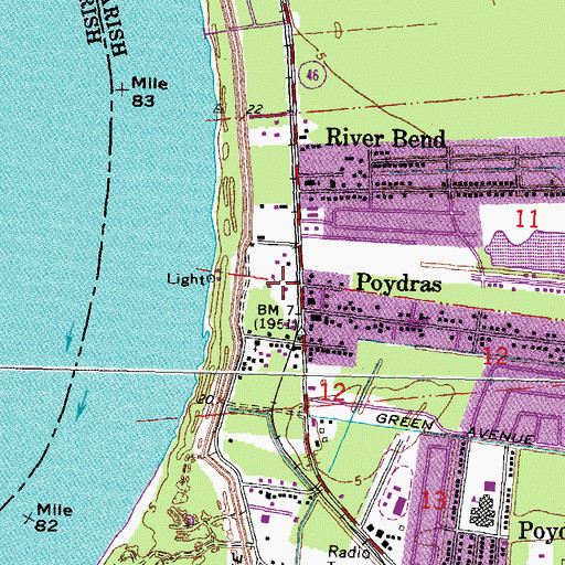 Topographic Map of Lighthouse Pentecostal Church, LA