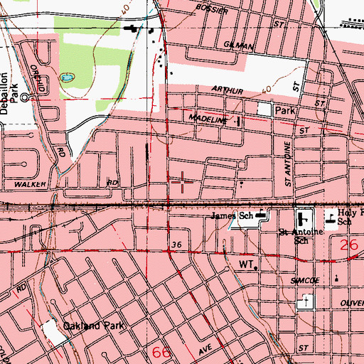 Topographic Map of Little Refuge Church of Our Lord, LA