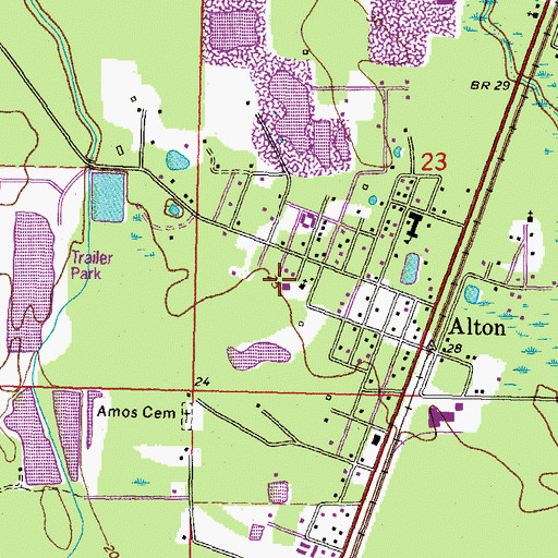 Topographic Map of Little Zion Baptist Church, LA
