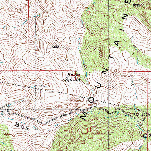 Topographic Map of Basin Spring, AZ