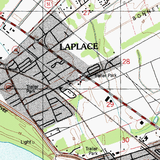 Topographic Map of Living Way Church, LA