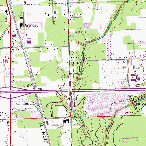 Topographic Map of Living Way United Pentecostal Church, LA
