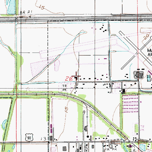 Topographic Map of Living Word Assembly of God Church, LA