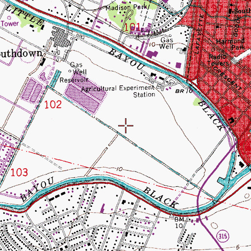 Topographic Map of Living Word Church, LA