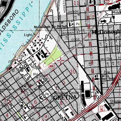 Topographic Map of Loving Faith Baptist Church, LA
