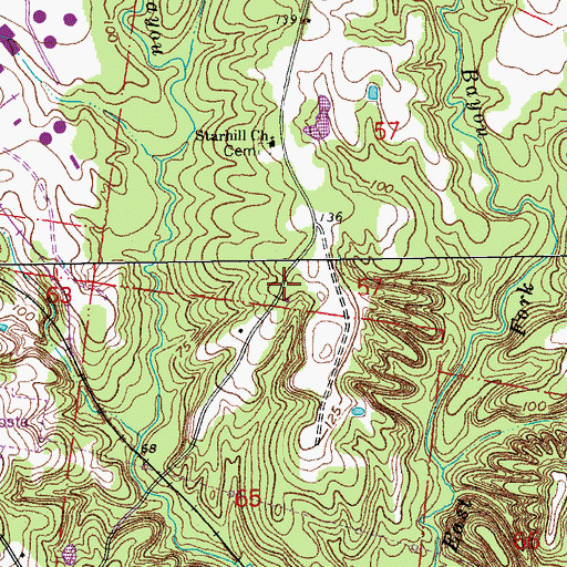 Topographic Map of Magnolia Baptist Church, LA