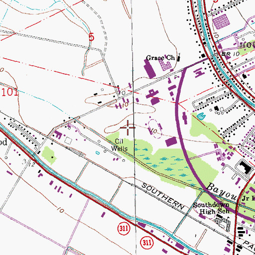 Topographic Map of Maria Immacolata Church, LA