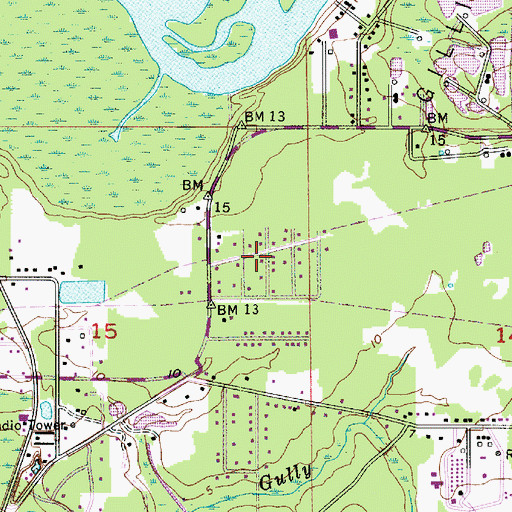 Topographic Map of Memorial Baptist Church, LA