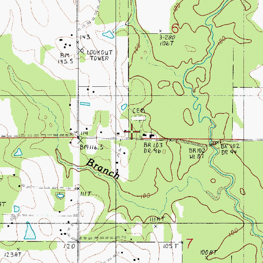 Topographic Map of Memorial Baptist Church, LA