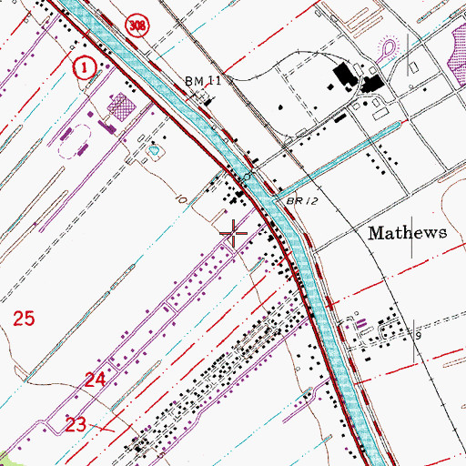 Topographic Map of Memorial United Methodist Church, LA
