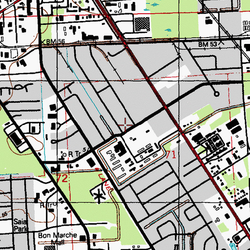 Topographic Map of Metropolitan Community Church, LA