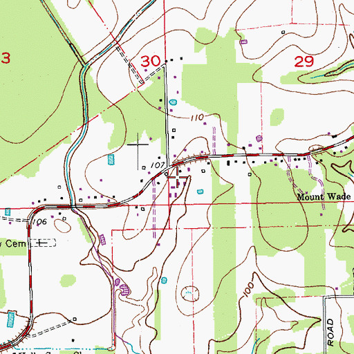 Topographic Map of Milldale Baptist Church, LA