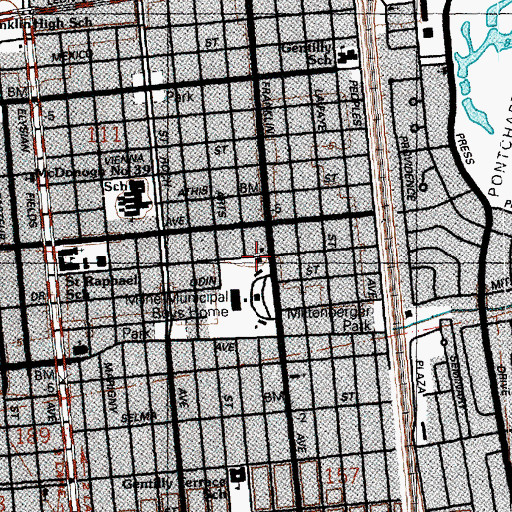 Topographic Map of Milne Boys Home Historic Chapel, LA
