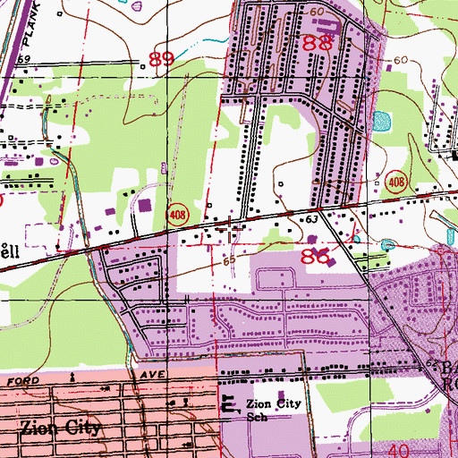 Topographic Map of Ministry of Love, LA