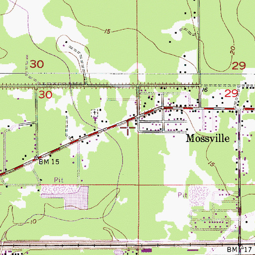 Topographic Map of Miracle Deliverance Holiness Church, LA