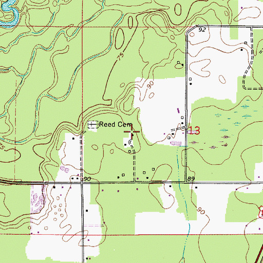 Topographic Map of Mittie United Pentecostal Church, LA