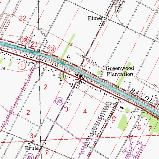 Topographic Map of Morning Star Baptist Church, LA