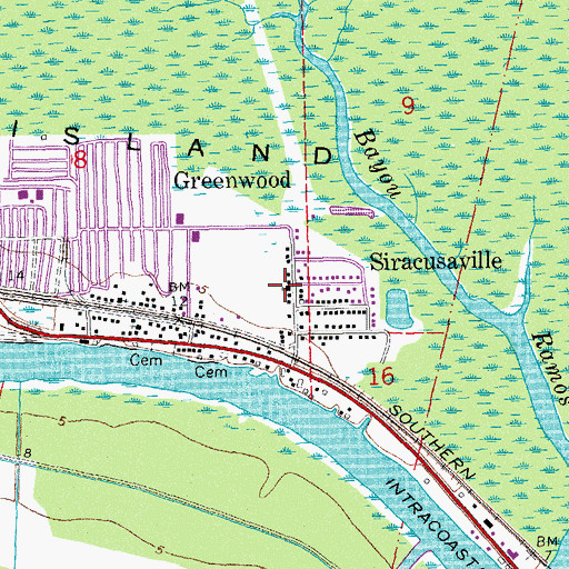 Topographic Map of Mount Esther Baptist Church, LA