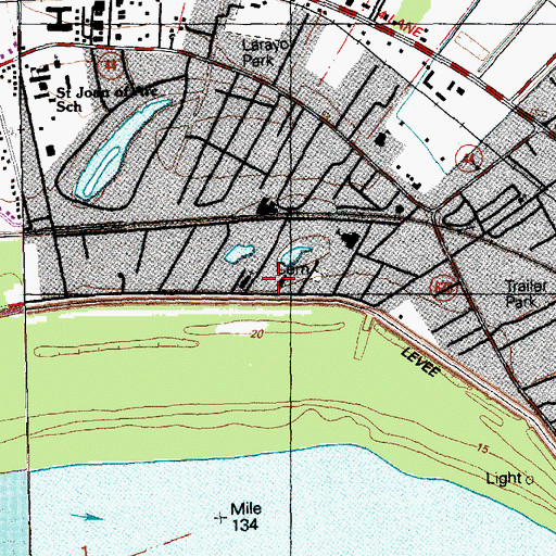 Topographic Map of Mount Nebo Baptist Church, LA