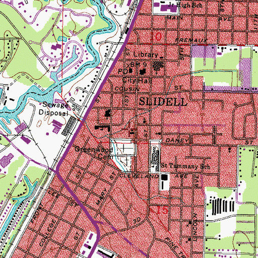 Topographic Map of Mount Olive African Methodist Episcopal Church, LA