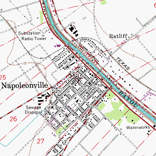 Topographic Map of Nelson Chapel African Methodist Episcopal Church, LA