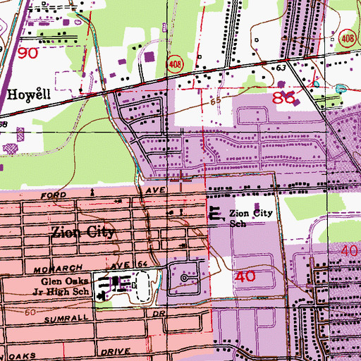 Topographic Map of New Bethel Baptist Church, LA