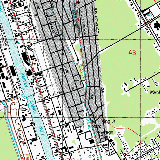 Topographic Map of New Bethel Baptist Church, LA