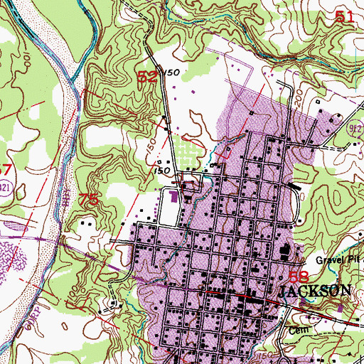 Topographic Map of New Charleston Baptist Church, LA